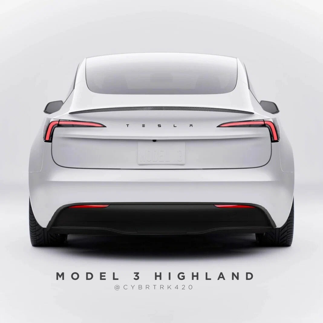 Tesla Model 3 Highland 2024 року показали на неофіційних рендерах