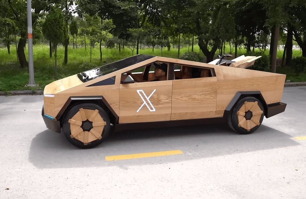 ND-Woodworking побудувала дерев’яну Tesla Cybertruck з бездоганною якістю збірки Tesla Cybertruck з дерева