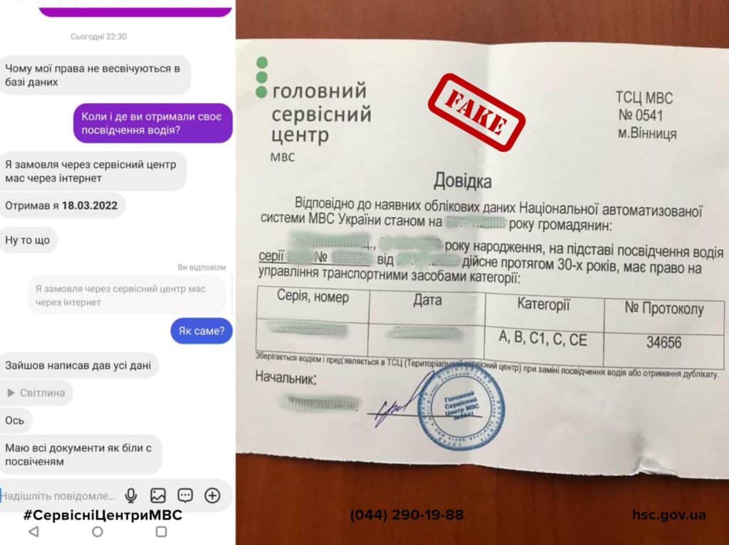 посвідчення водія підробка