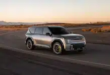 Представлений Kia EV9 GT: великий електрокросовер на 501 к.с. з фальшивими перемиканнями передач Kia-EV9-GT